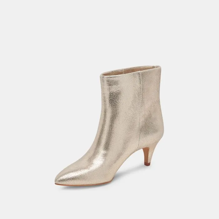 Dolce Vita Dee Booties Platinum Distressed Leather Women Boots and Booties