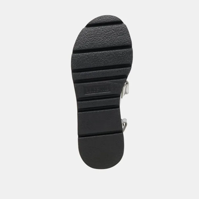 Dolce Vita Dubai Sandals Silver Distressed Leather Women Sandals