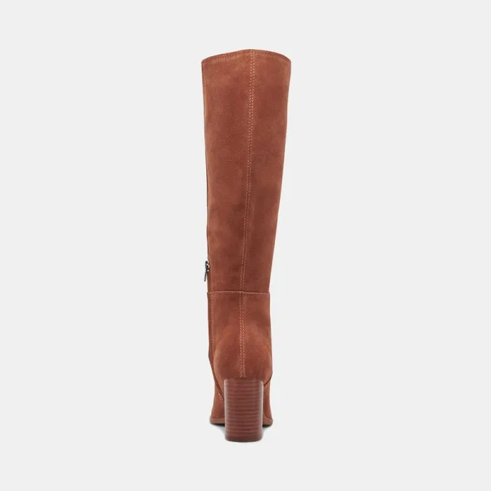 Dolce Vita Fynn Wide Calf Boots Dk Brown Suede Women Boots and Booties