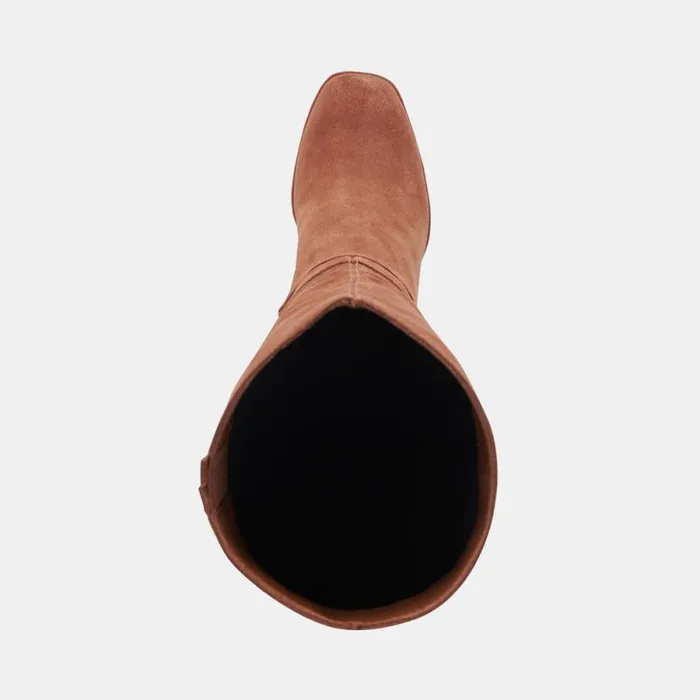 Dolce Vita Fynn Wide Calf Boots Dk Brown Suede Women Boots and Booties