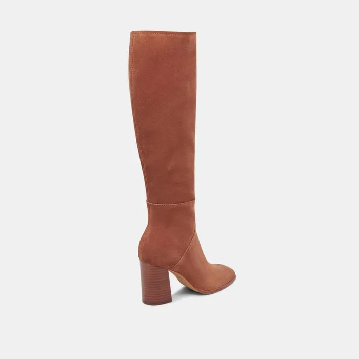 Dolce Vita Fynn Wide Calf Boots Dk Brown Suede Women Boots and Booties