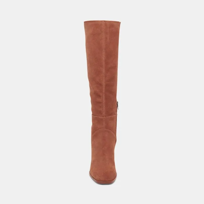 Dolce Vita Fynn Wide Calf Boots Dk Brown Suede Women Boots and Booties