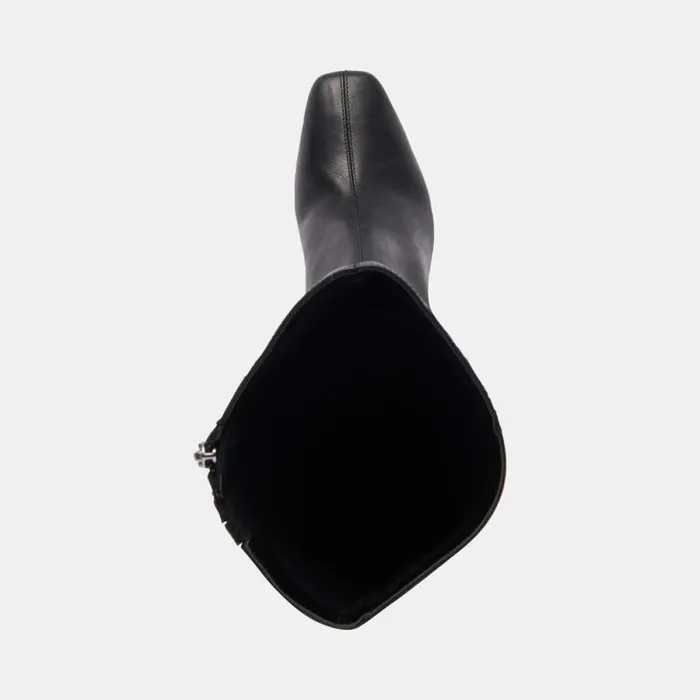 Dolce Vita Gyra Wide Calf Boots Black Leather Women Boots and Booties