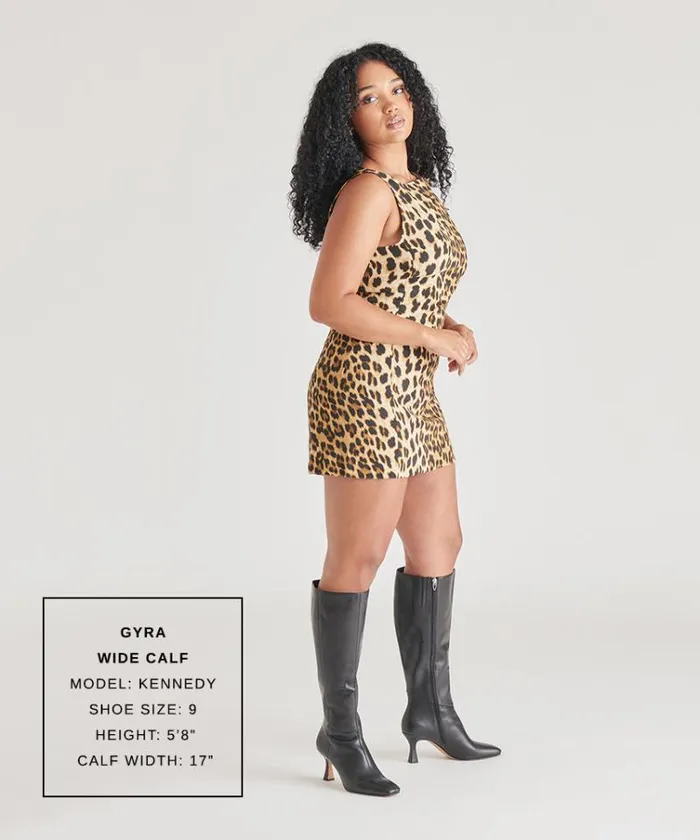 Dolce Vita Gyra Wide Calf Boots Black Leather Women Boots and Booties