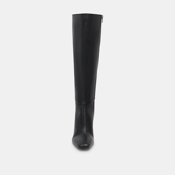 Dolce Vita Gyra Wide Calf Boots Black Leather Women Boots and Booties