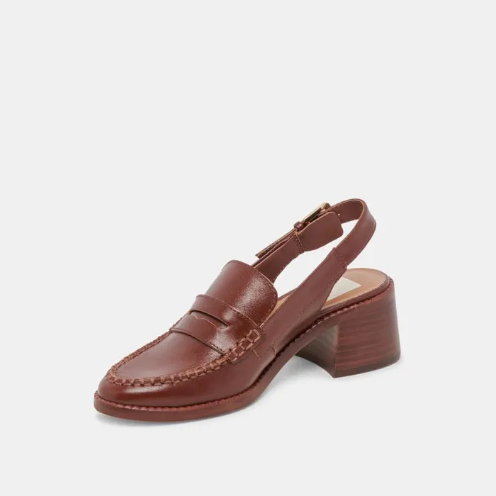 Dolce Vita Hardi Heels Brown Crinkle Patent Women Flats and Loafers