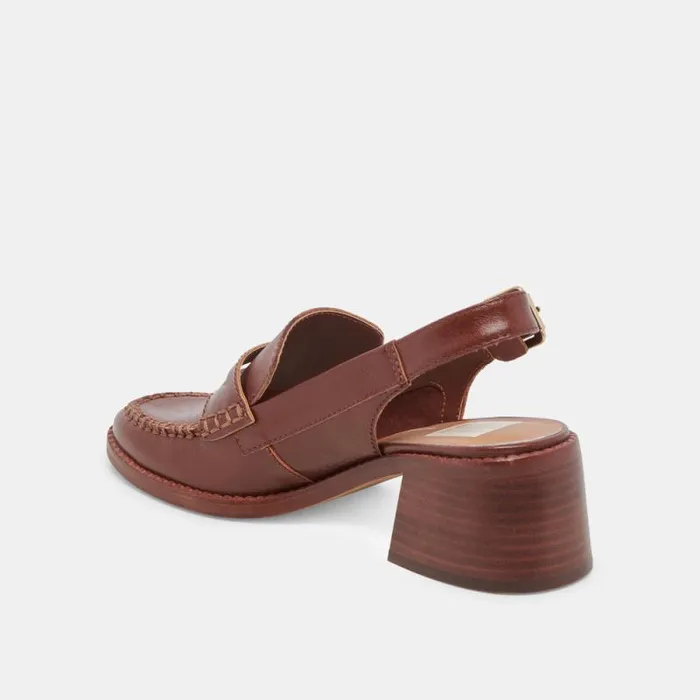 Dolce Vita Hardi Heels Brown Crinkle Patent Women Flats and Loafers