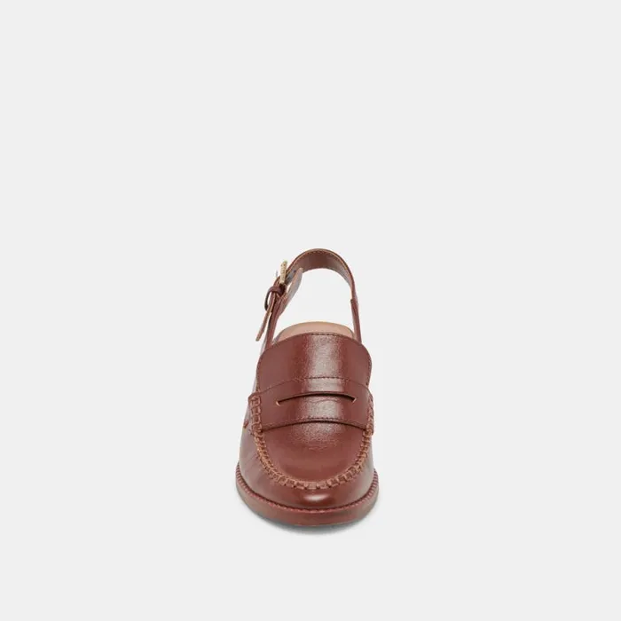 Dolce Vita Hardi Heels Brown Crinkle Patent Women Flats and Loafers