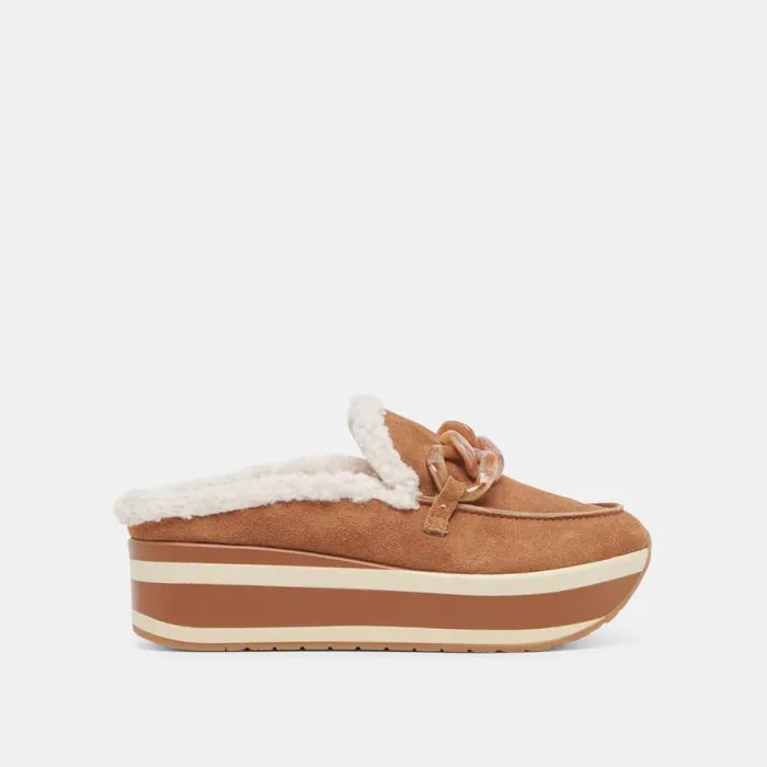 Dolce Vita Jamey Plush Sneakers Pecan Suede Women Mules and Clogs