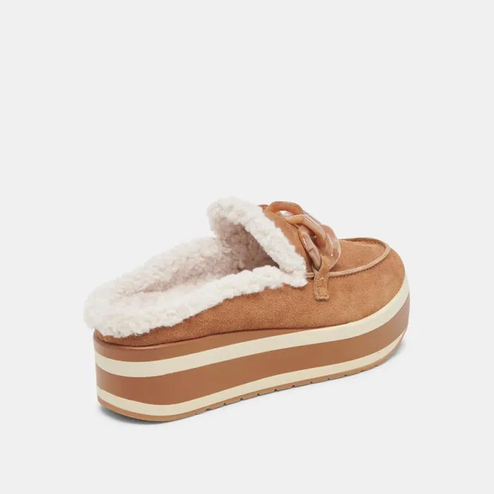 Dolce Vita Jamey Plush Sneakers Pecan Suede Women Mules and Clogs