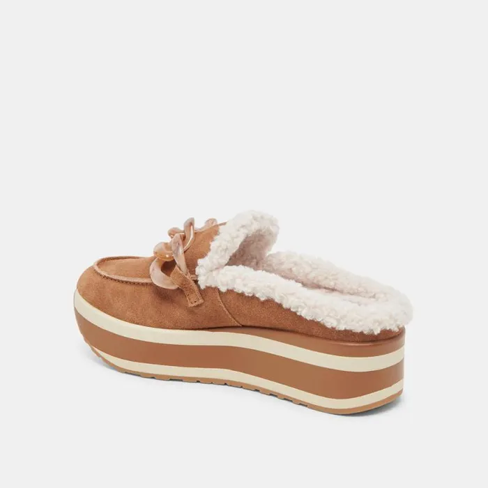 Dolce Vita Jamey Plush Sneakers Pecan Suede Women Mules and Clogs