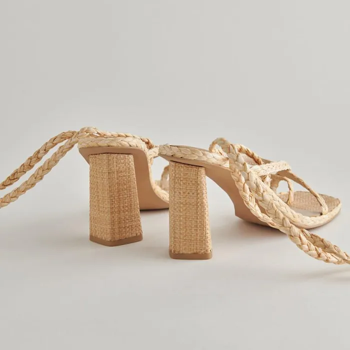 Dolce Vita Joelle Heels Lt Natural Raffia Women Sandals
