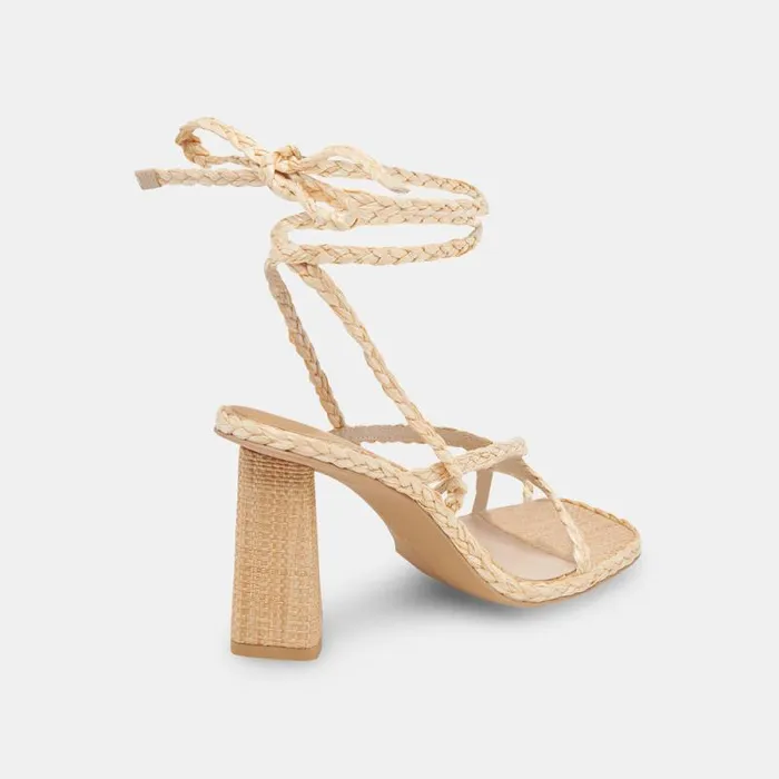 Dolce Vita Joelle Heels Lt Natural Raffia Women Sandals