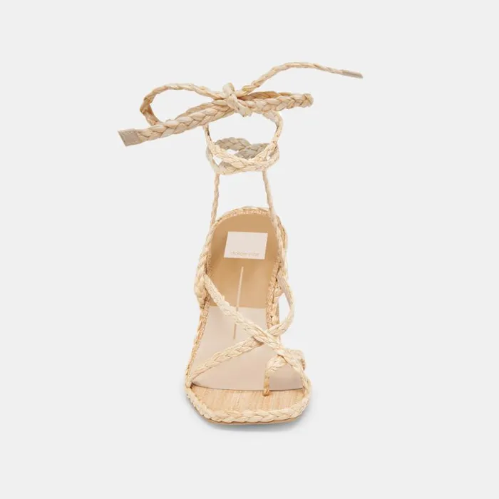Dolce Vita Joelle Heels Lt Natural Raffia Women Sandals