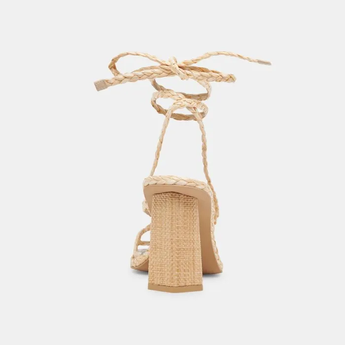 Dolce Vita Joelle Heels Lt Natural Raffia Women Sandals