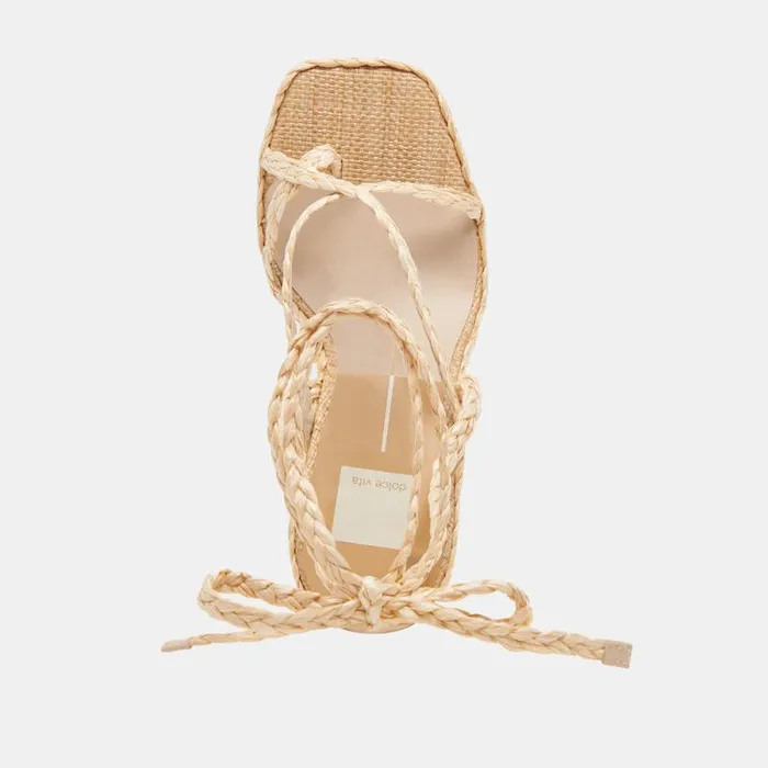 Dolce Vita Joelle Heels Lt Natural Raffia Women Sandals
