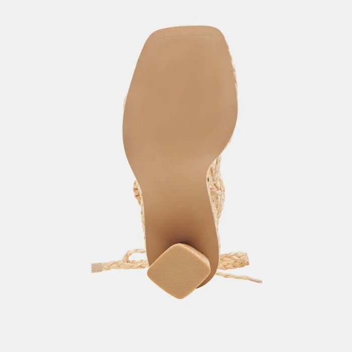 Dolce Vita Joelle Heels Lt Natural Raffia Women Sandals