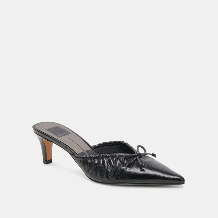 Dolce Vita Kairi Mid Heels Midnight Crinkle Patent Women Heels