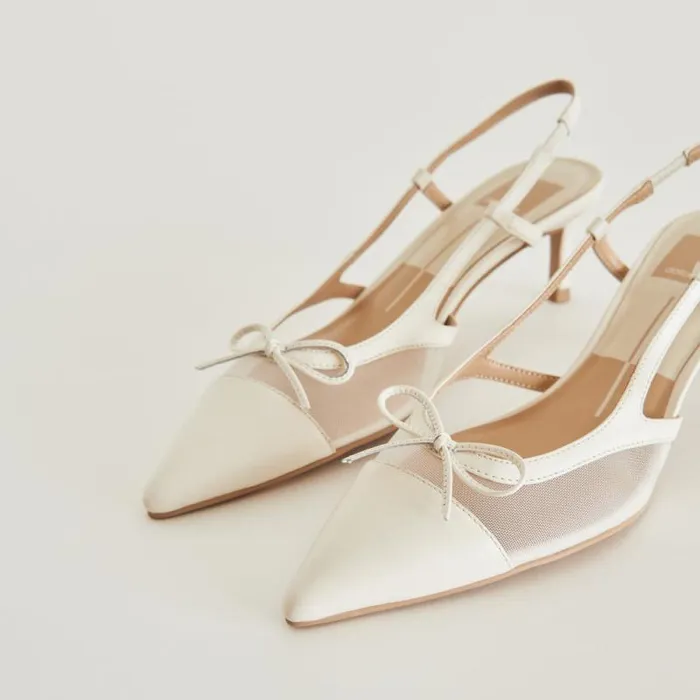Dolce Vita Kandi Heels White Mesh Women Heels