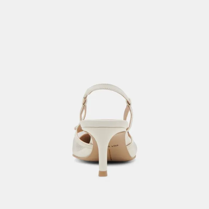Dolce Vita Kandi Heels White Mesh Women Heels