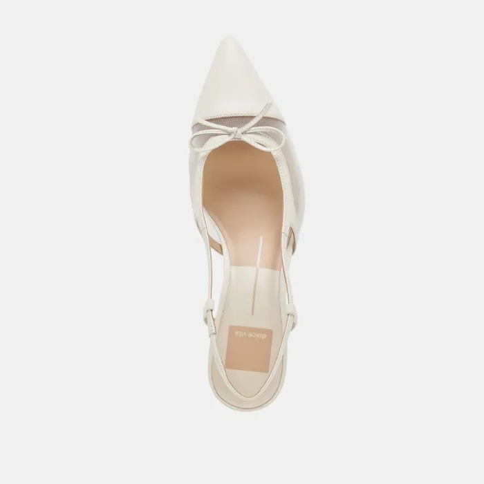 Dolce Vita Kandi Heels White Mesh Women Heels