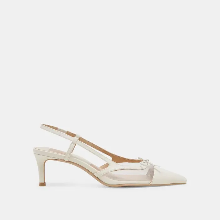 Dolce Vita Kandi Heels White Mesh Women Heels