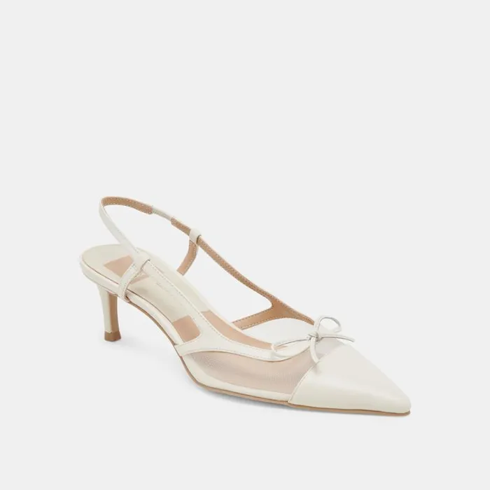 Dolce Vita Kandi Heels White Mesh Women Heels