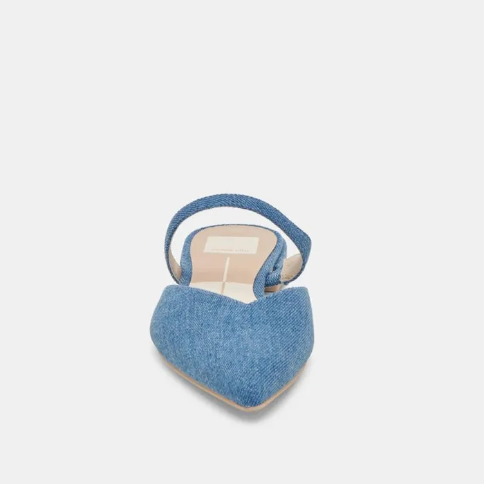 Dolce Vita Kanika Flats Blue Denim Women Mules and Clogs