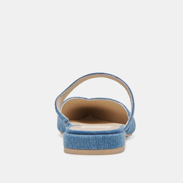 Dolce Vita Kanika Flats Blue Denim Women Mules and Clogs