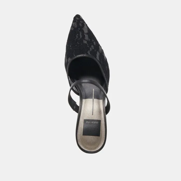 Dolce Vita Katik Heels Black Floral Lace Women Heels