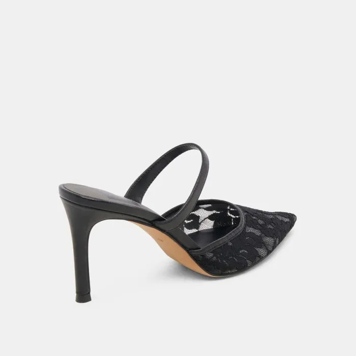 Dolce Vita Katik Heels Black Floral Lace Women Heels