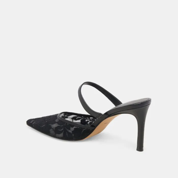 Dolce Vita Katik Heels Black Floral Lace Women Heels