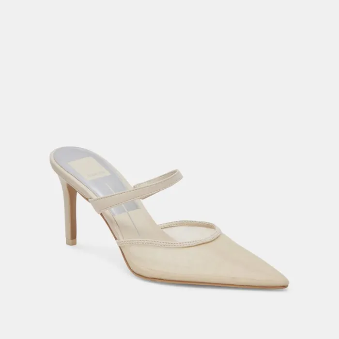 Dolce Vita Katik Heels Ivory Mesh Women Heels