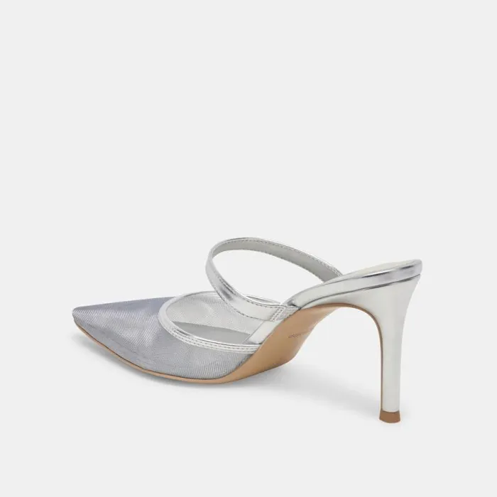 Dolce Vita Katik Heels Silver Mesh Women Heels