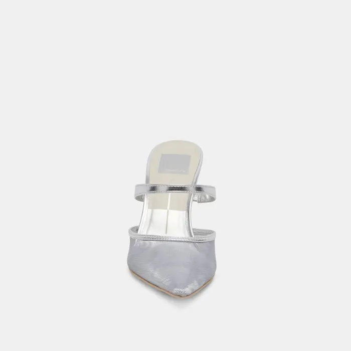 Dolce Vita Katik Heels Silver Mesh Women Heels