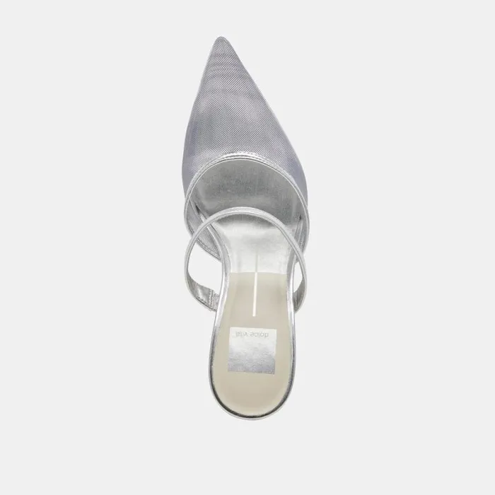 Dolce Vita Katik Heels Silver Mesh Women Heels