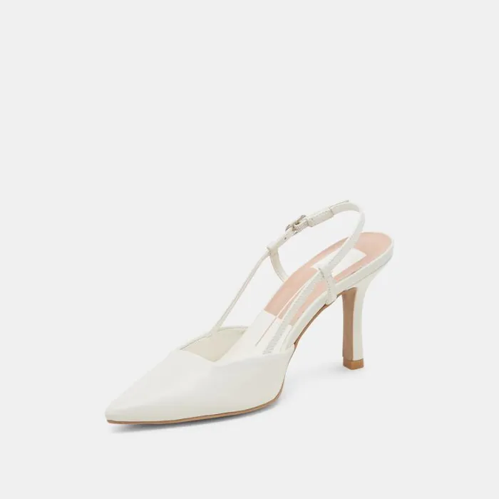 Dolce Vita Kim Heels White Leather Women Heels