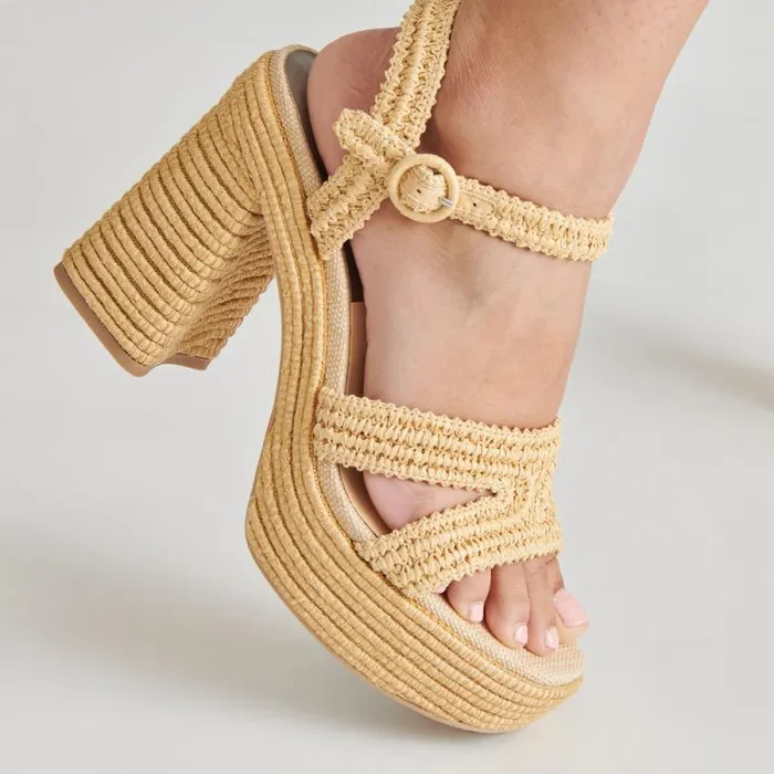 Dolce Vita Lacye Heels Natural Woven Women Heels