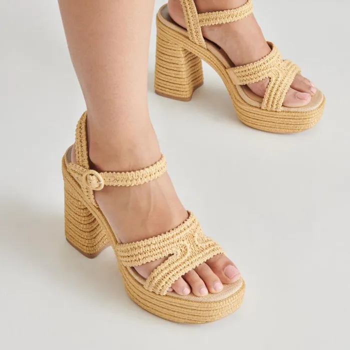 Dolce Vita Lacye Heels Natural Woven Women Heels