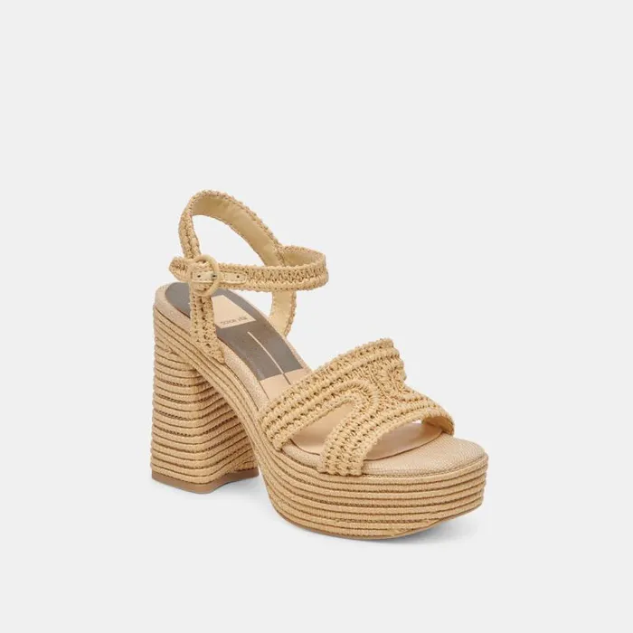 Dolce Vita Lacye Heels Natural Woven Women Heels