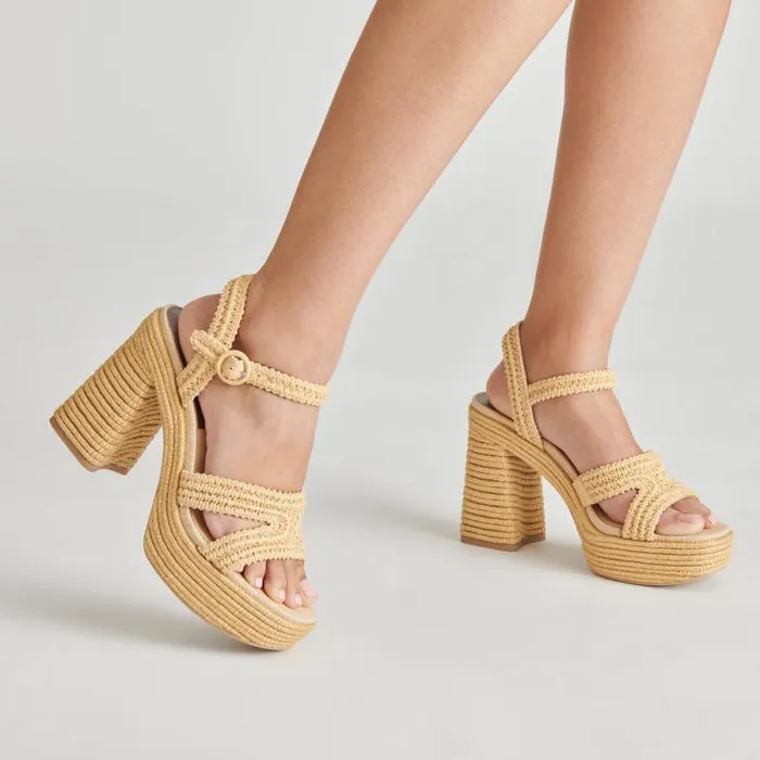 Dolce Vita Lacye Heels Natural Woven Women Heels