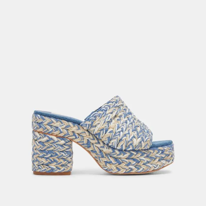 Dolce Vita Lady Heels Blue Multi Woven Women Heels