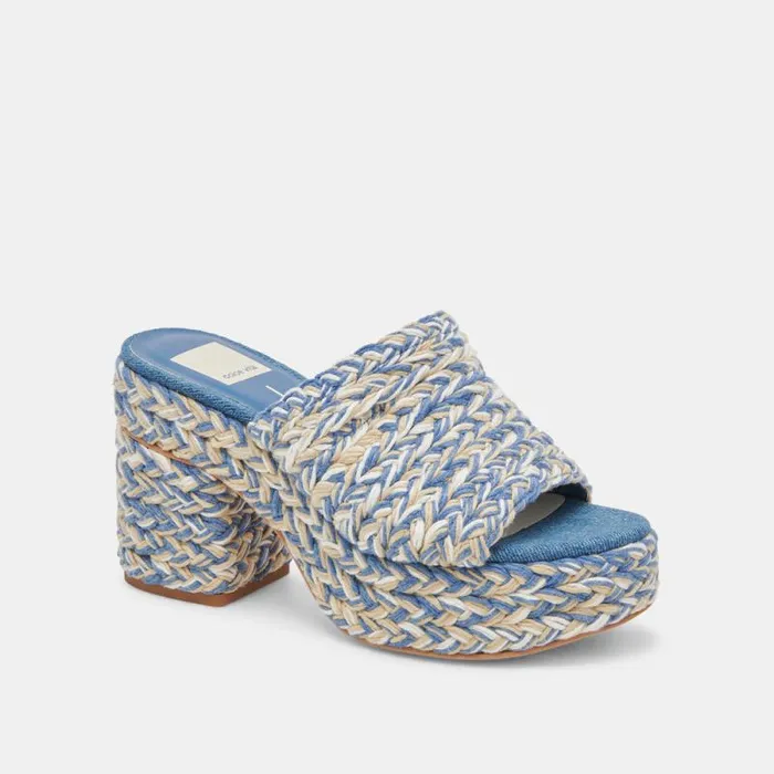 Dolce Vita Lady Heels Blue Multi Woven Women Heels