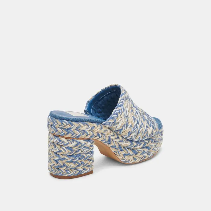 Dolce Vita Lady Heels Blue Multi Woven Women Heels