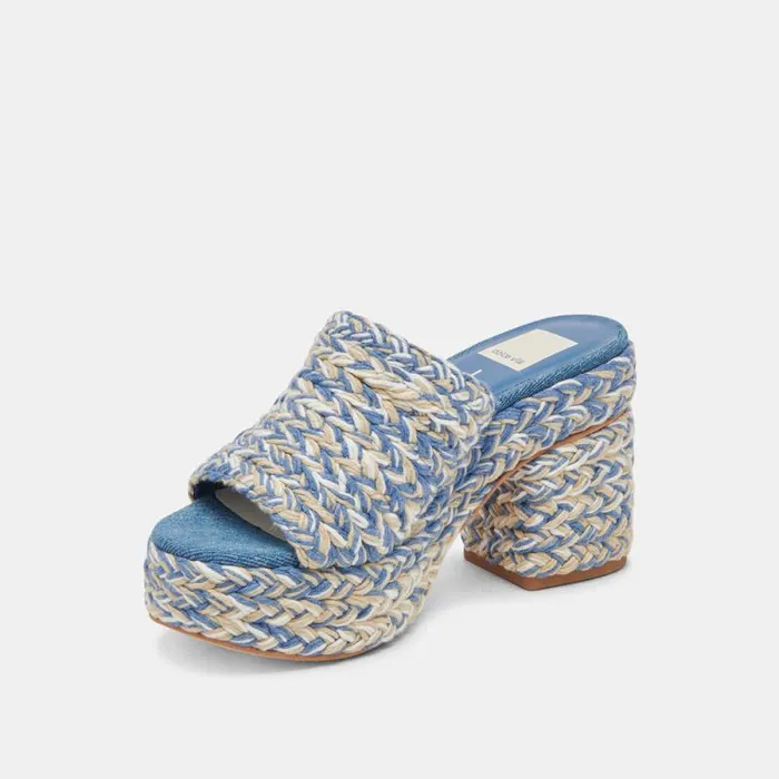 Dolce Vita Lady Heels Blue Multi Woven Women Heels