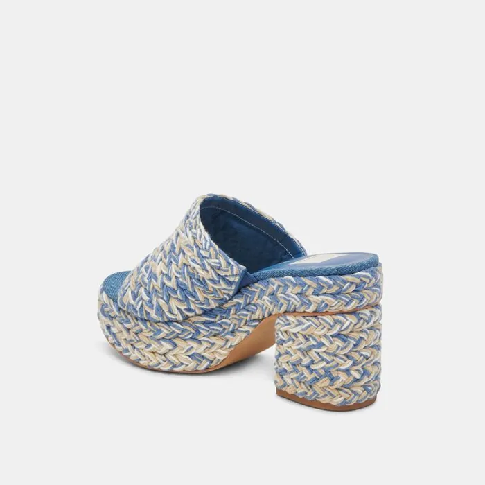 Dolce Vita Lady Heels Blue Multi Woven Women Heels