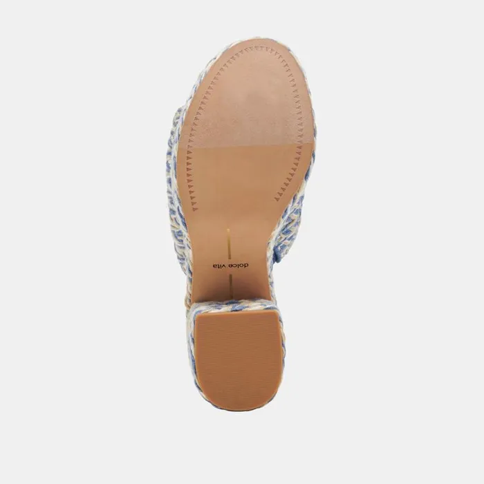 Dolce Vita Lady Heels Blue Multi Woven Women Heels