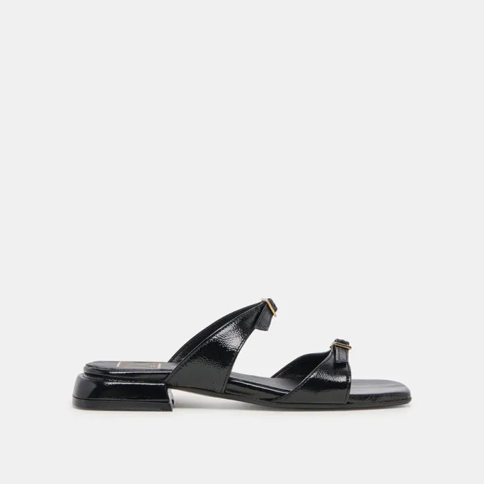 Dolce Vita Lavern Sandals Midnight Crinkle Patent Women Sandals