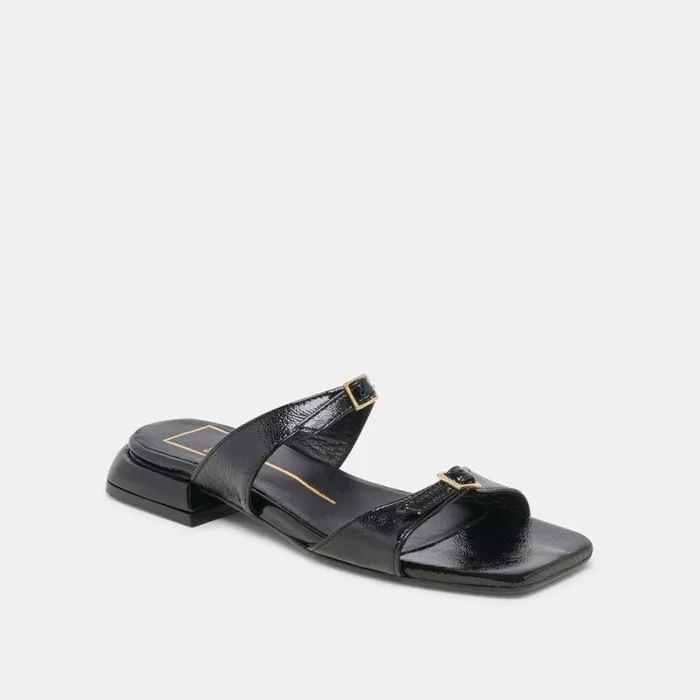 Dolce Vita Lavern Sandals Midnight Crinkle Patent Women Sandals