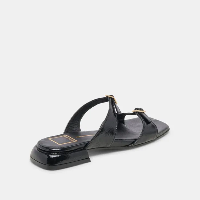 Dolce Vita Lavern Sandals Midnight Crinkle Patent Women Sandals